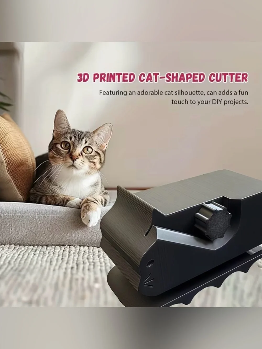 Cat Scratching Cardboard Cutter Ergonomic 3D Print Adjustable Cutting DIY Green